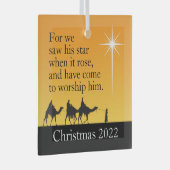 Eigen Mannen Ster van Bethlehem Kerstmis Glas Ornament (Voorkant Rechts)