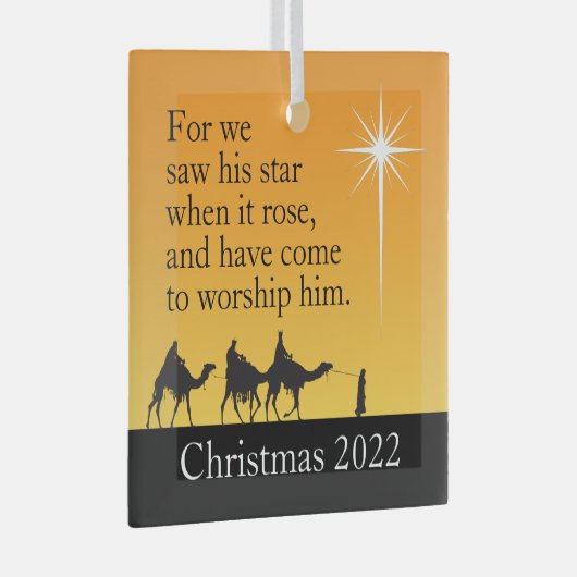 Eigen Mannen Ster van Bethlehem Kerstmis Glas Ornament (Voorkant Rechts)