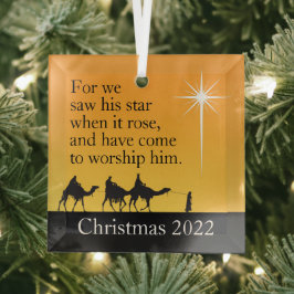 Eigen Mannen Ster van Bethlehem Kerstmis Glas Ornament