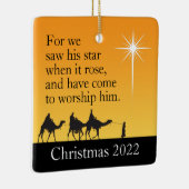 Eigen Mannen Ster van Bethlehem Kerstmis Keramisch Ornament (Rechts)