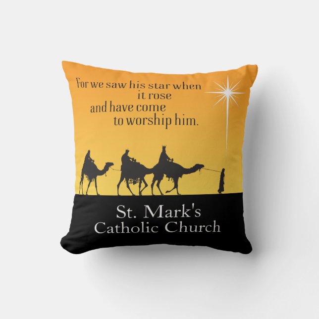 Eigen Mannen Ster van Bethlehem Kerstmis Kussen (Voorkant)