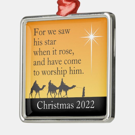 Eigen Mannen Ster van Bethlehem Kerstmis Metalen Ornament (Links)