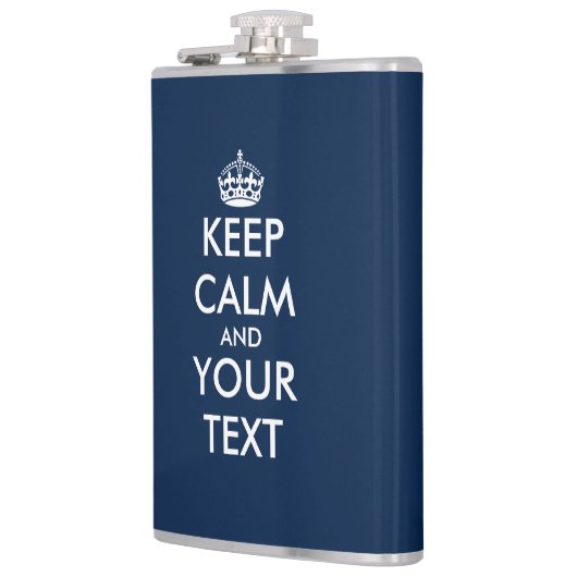 Eigen marineblauw kalm extra grote drink kolf heupfles (Links)