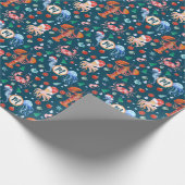 Eigen marinescheepvaart Blauwe Lobster Kerstmis Cadeaupapier (Hoek)