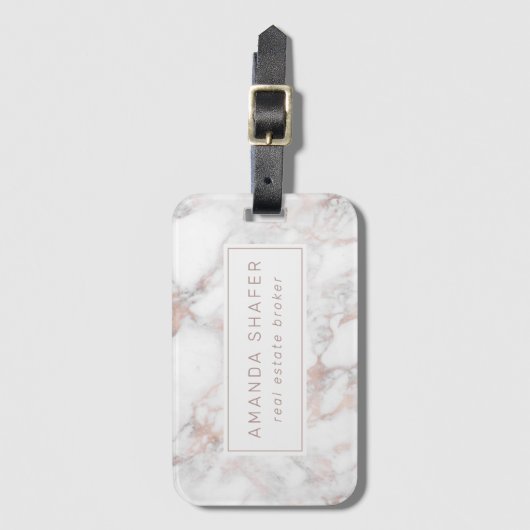 Eigen marmergoud bagagelabel (Voorkant (verticaal))