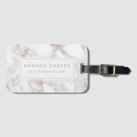 Eigen marmergoud bagagelabel (Voorkant (horizontaal))