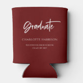 Eigen maroon- en witdegraduatiepartij blikjeskoeler (Achterkant)