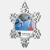 Eigen martiele kunstwerken kerstfoto tin sneeuwvlok ornament (Rechts)