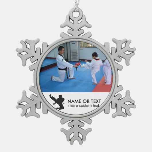 Eigen martiele kunstwerken kerstfoto tin sneeuwvlok ornament (Voorkant)