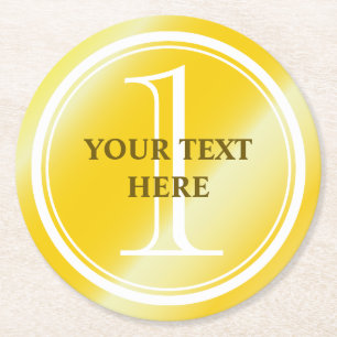 Eigen medaillegaals voor de eerste prijs ronde kartonnen onderzetter