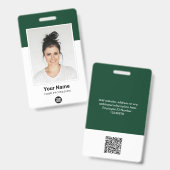 Eigen medewerker grote foto Qr Bar Code Logo Naam Badge (Voor- en achterkant)