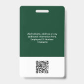 Eigen medewerker grote foto Qr Bar Code Logo Naam Badge (Achterkant)