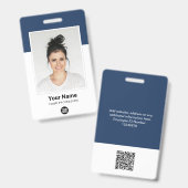 Eigen medewerker grote foto Qr Bar Code Logo Naam Badge (Voor- en achterkant)