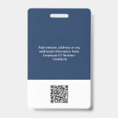 Eigen medewerker grote foto Qr Bar Code Logo Naam Badge (Achterkant)