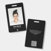 Eigen medewerker grote foto Qr Bar Code Logo Naam Badge (Voor- en achterkant)