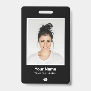 Eigen medewerker grote foto Qr Bar Code Logo Naam Badge