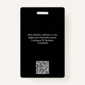 Eigen medewerker grote foto Qr Bar Code Logo Naam Badge (Achterkant)