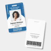 Eigen medisch medewerker Foto ID Royal Blue Badge (Voor- en achterkant)