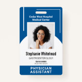 Eigen medisch medewerker Foto ID Royal Blue Badge (Voorkant)
