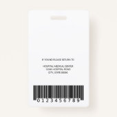 Eigen medisch medewerker Foto ID Royal Blue Badge (Achterkant)