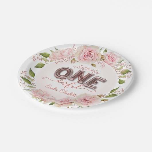 Eigen meisjesballonnen papieren bordje (Gekanteld)