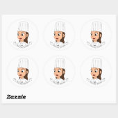 Eigen meisjeschef ronde sticker (Vel)