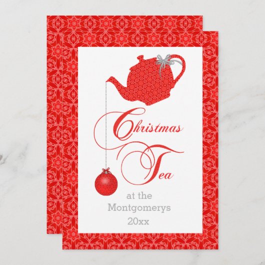 Eigen menu Rode kant kerstthee (Voorkant / Achterkant)