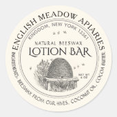 Eigen merkteken voor natuurlijke bijenwas - Eigen  Ronde Sticker (Voorkant)