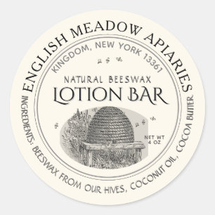 Eigen merkteken voor natuurlijke bijenwas - Eigen  Ronde Sticker