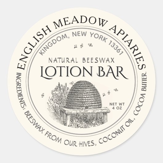 Eigen merkteken voor natuurlijke bijenwas - Eigen  Ronde Sticker (Voorkant)