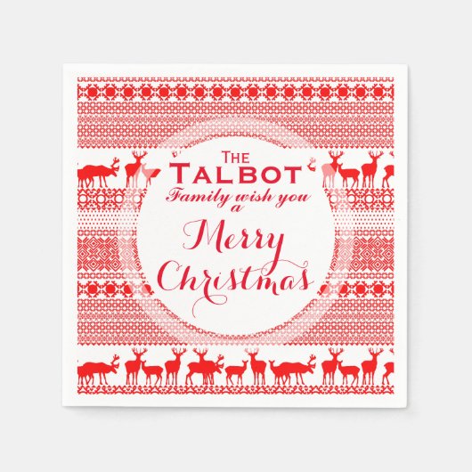 Eigen MERRY CHRISTMAS SEASON'S GREETTE Papier N Servet (Voorkant)