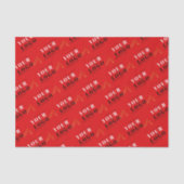 Eigen, met rode kerst Holly betegte logo Tissuepapier (Voorkant)