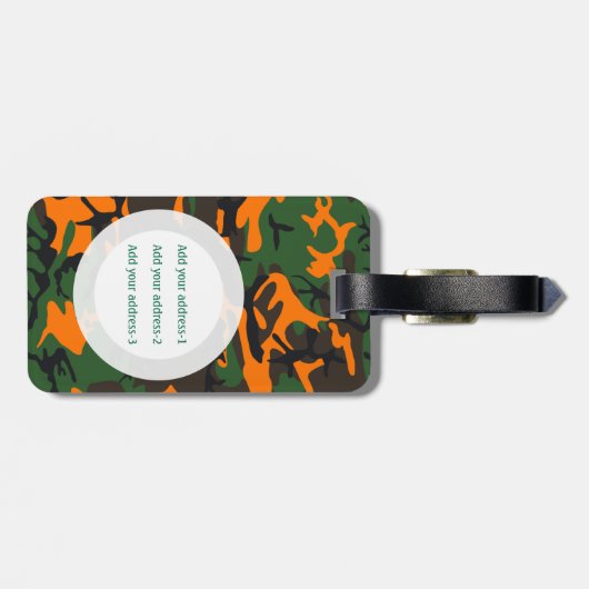 Eigen militaire camouflage voor KLOR en monogram v Bagagelabel (Achterkant horizontaal)