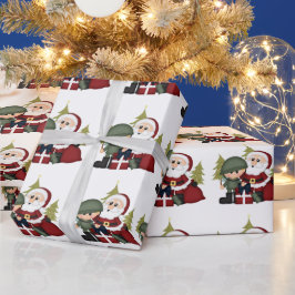 Eigen militaire soldaat en kerstmis cadeaupapier
