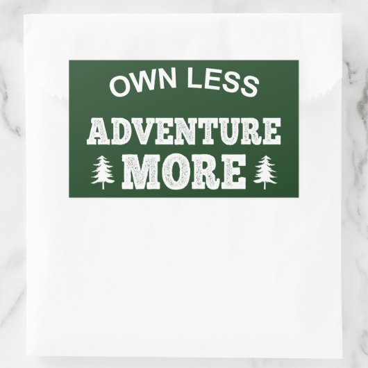 Eigen minder, avontuur meer rechthoekige sticker (Tas)