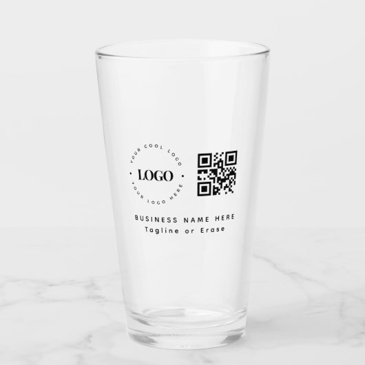 Eigen minimaliserende QR-code voor bedrijven met L Glas (Voorkant)
