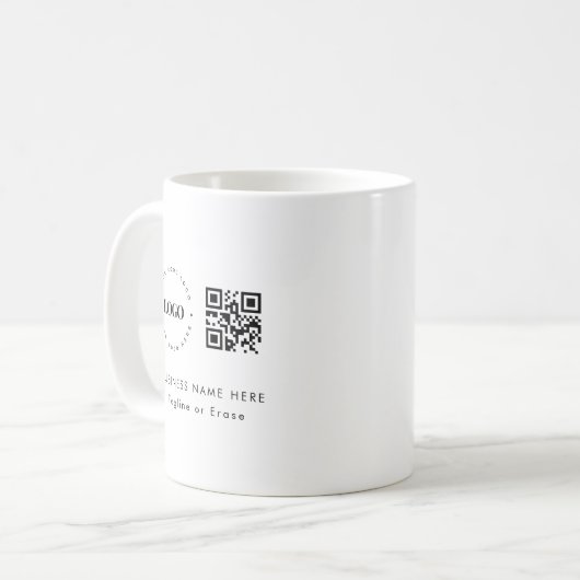 Eigen minimaliserende QR-code voor bedrijven met L Koffiemok (Voorkant links)