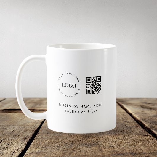 Eigen minimaliserende QR-code voor bedrijven met L Koffiemok