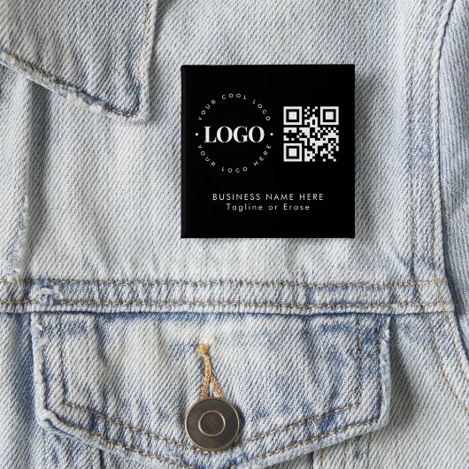 Eigen minimaliserende QR-code voor bedrijven met L Vierkante Button 5,1 Cm