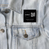 Eigen minimaliserende QR-code voor bedrijven met L Vierkante Button 5,1 Cm (In situ)