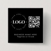 Eigen minimaliserende QR-code voor bedrijven met L Vierkante Button 5,1 Cm (Voorkant)
