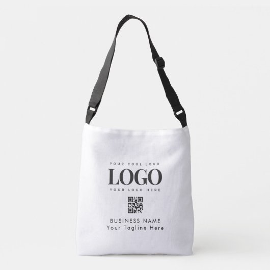 Eigen minimalistisch Logo Qr-codenummer voor bedri Crossbody Tas (Achterkant)