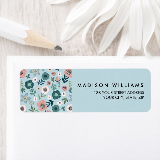 Eigen minimumaantal moderne bloemen etiket (Insitu)