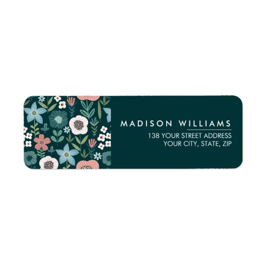 Eigen minimumaantal moderne bloemen etiket (Voorkant)