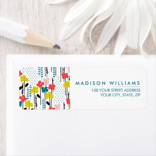 Eigen minimumaantal moderne bloemen etiket (Insitu)