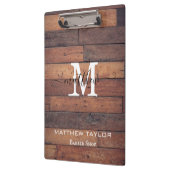 Eigen modelabonnement Rustige houtpatroonmonogram Klembord (Links)