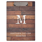 Eigen modelabonnement Rustige houtpatroonmonogram Klembord (Voorkant)