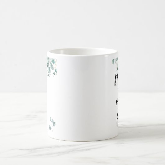 Eigen moeder van Bride Groom Dusty Blue Eucalytpus Koffiemok (Center)