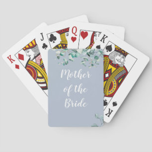 Eigen moeder van Bride Groom Dusty Blue Eucalytpus Pokerkaarten