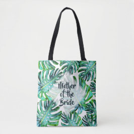 Eigen moeder van Bride Tropical Leaf Greenery Tote Bag